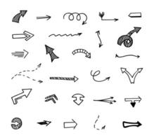 Vector set of hand drawn arrows, elements for presentation