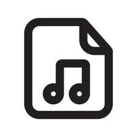 Music File Icon with Outline Style vector