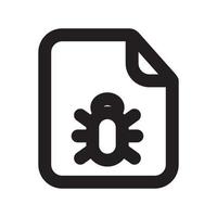 Bug Files Icon with Outline Style vector