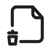 Trash File Icon with Outline Style vector