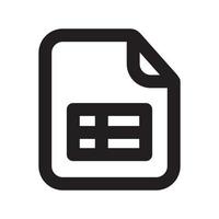 Spreadsheet Files Icon with Outline Style vector