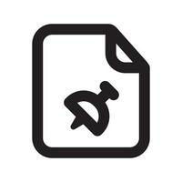 Pinned Files Icon with Outline Style vector
