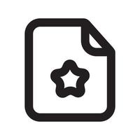 Starred Files Icon with Outline Style vector