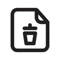 Trash File Icon with Outline Style vector