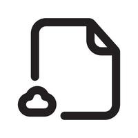 Cloud Files Icon with Outline Style vector