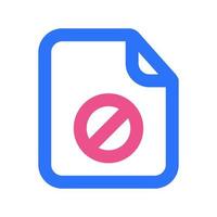 Restrict Files Icon Two Tone Color vector