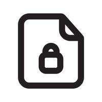 Locked Files Icon with Outline Style vector