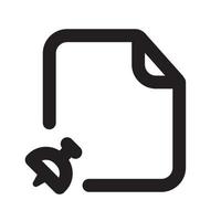 Pinned Files Icon with Outline Style vector