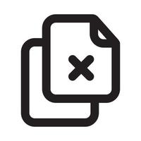 Copy Files Delete Outline Icon vector