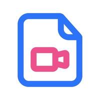 Video Files Icon Two Tone Color vector