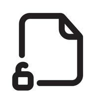 Unlock Files icon with Outline Style vector