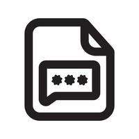 File With Password Outline Icon vector