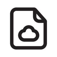Cloud Files Icon with Outline Style vector