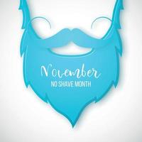 Blue beard and mustache in paper art style. vector