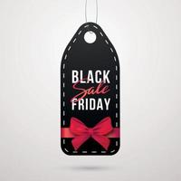 Black Friday Sale tag with rope. vector