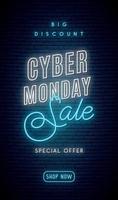 Cyber Monday no signboard. vector