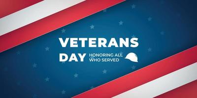 Vector banner for USA Veterans Day celebration.