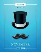 November no shave month Poster. vector