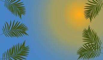 Summer background with palm branches. Tourism. Relaxation. vector