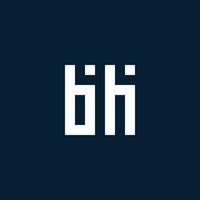 logotipo de monograma inicial bh con estilo geométrico vector