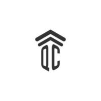 inicial qc para el diseño del logotipo del bufete de abogados vector
