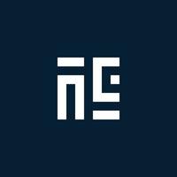 NC initial monogram logo with geometric style vector