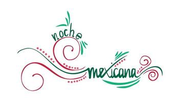 ilustración vectorial de la noche mexicana. traducido como noche mexicana. vector