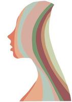 Abstract Woman Patterns with Pastel Colors Palette vector