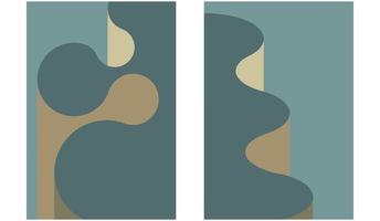 Abstract Hill with Green and Grey Colors vector