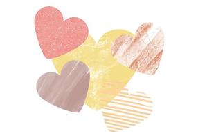 Love Shapes in Different Styles with Pastel Colors. vector