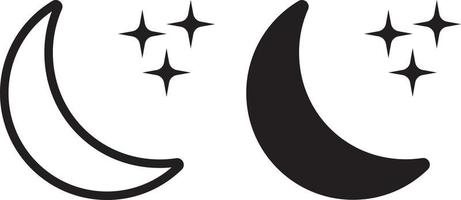 Moon phase symbol. Crescent icon in the glyph. Moon phases astronomy icon vector