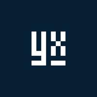 YX initial monogram logo with geometric style vector