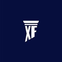 diseño de logotipo de monograma inicial xf para bufete de abogados vector