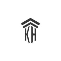 kh inicial para el diseño del logotipo del bufete de abogados vector