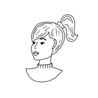 ilustración vectorial de una mujer joven en un estilo dibujado a mano por garabatos. boceto de linda chica para impresión, pegatinas, diseño. vector