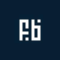 FB initial monogram logo with geometric style vector