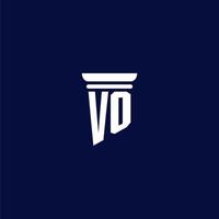diseño de logotipo de monograma inicial de vo para bufete de abogados vector