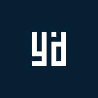 YD initial monogram logo with geometric style vector