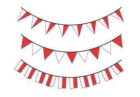 red and white flag with a triangular shape for decoration in commemoration of Indonesia's independence day vector