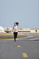 woman jogging at morning photo