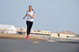 woman jogging at morning photo