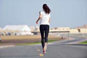 woman jogging at morning photo