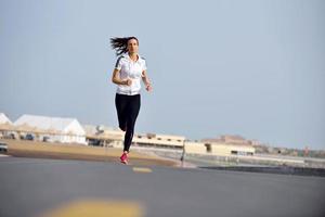 woman jogging at morning photo