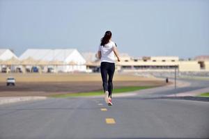 woman jogging at morning photo