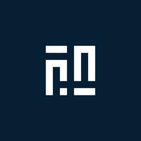 RN initial monogram logo with geometric style vector