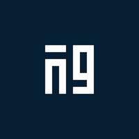 NG initial monogram logo with geometric style vector