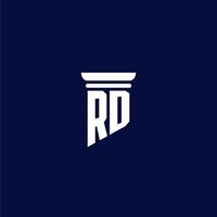 RD initial monogram logo design for law firm vector