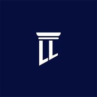 LL initial monogram logo design for law firm vector