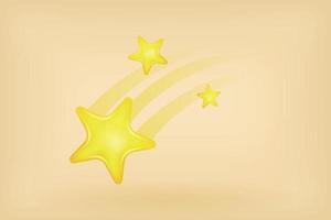 Shining shooting stars emoji. Realistic icon. Isolated vector