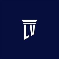 LV initial monogram logo design for law firm vector